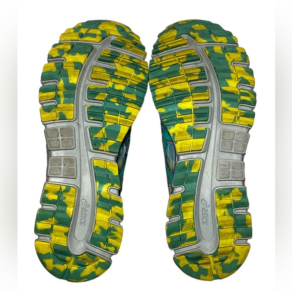 Asics 10 Gel Scram 3 Teal Gray Blue Camo Sneakers - Picture 14 of 16